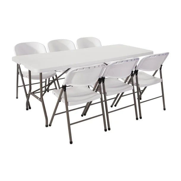 Bolero PE Centre Folding Table 6ft with Six Folding Chairs JD Catering Equipment Solutions Ltd