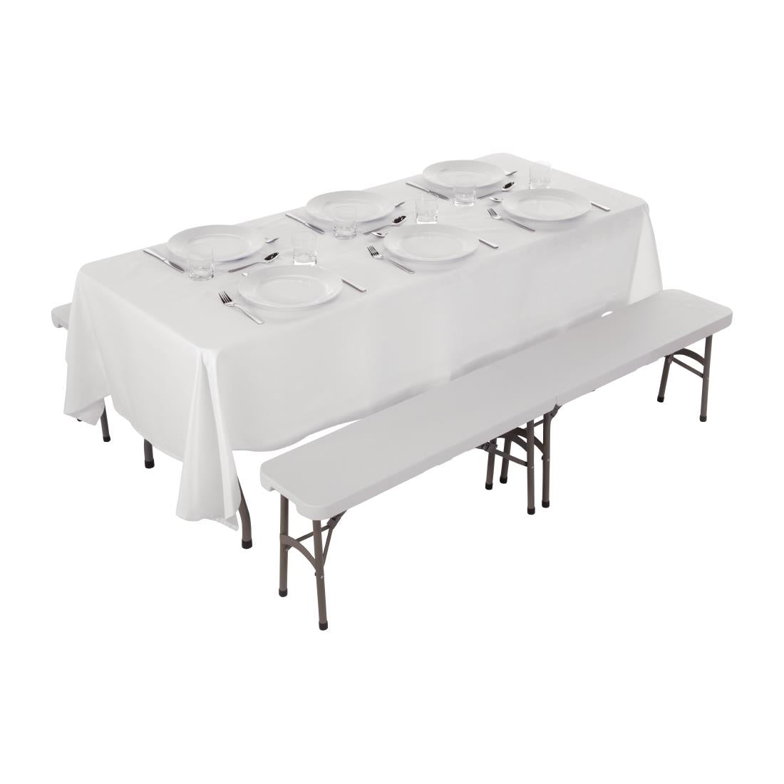 Bolero PE Centre Folding Table 6ft with Two Folding Benches JD Catering Equipment Solutions Ltd