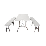 Bolero PE Centre Folding Table 6ft with Two Folding Benches JD Catering Equipment Solutions Ltd