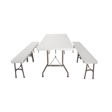 Bolero PE Centre Folding Table 6ft with Two Folding Benches JD Catering Equipment Solutions Ltd