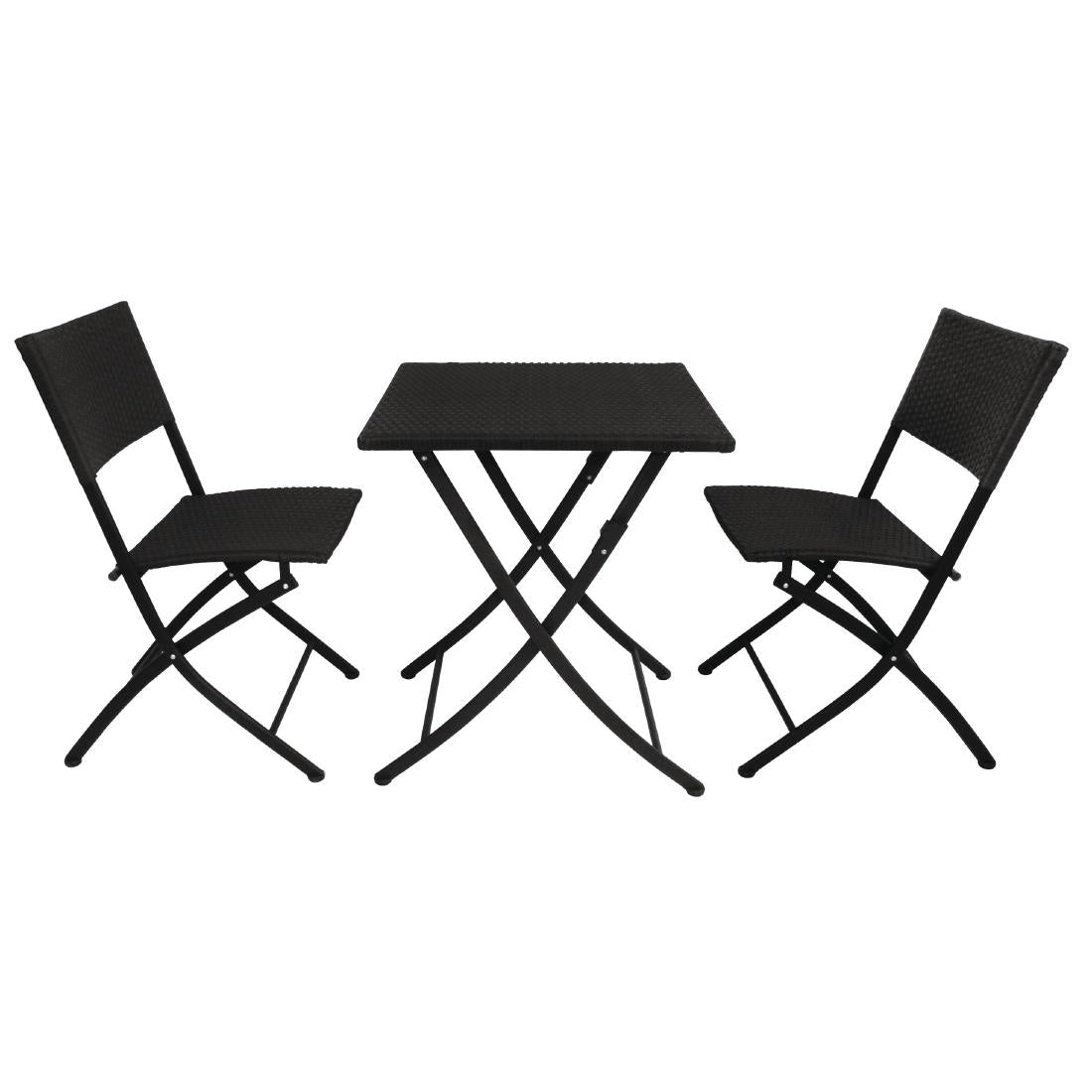 Bolero PE Wicker Folding Chair Set (Pack of 2) JD Catering Equipment Solutions Ltd