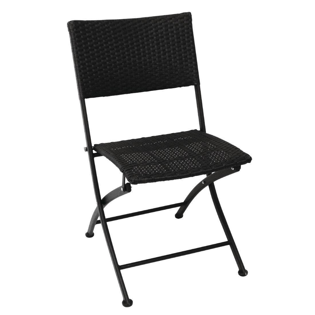 Bolero PE Wicker Folding Chair Set (Pack of 2) JD Catering Equipment Solutions Ltd