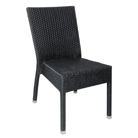 Bolero PE Wicker Side Chairs Charcoal (Pack of 4) JD Catering Equipment Solutions Ltd