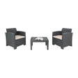 Bolero PP Armchair and Table Wicker Set Grey JD Catering Equipment Solutions Ltd