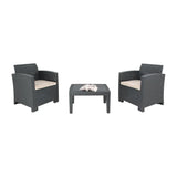 DR309 Bolero PP Armchair and Table Wicker Set Grey - JD Catering Equipment Solutions Ltd
