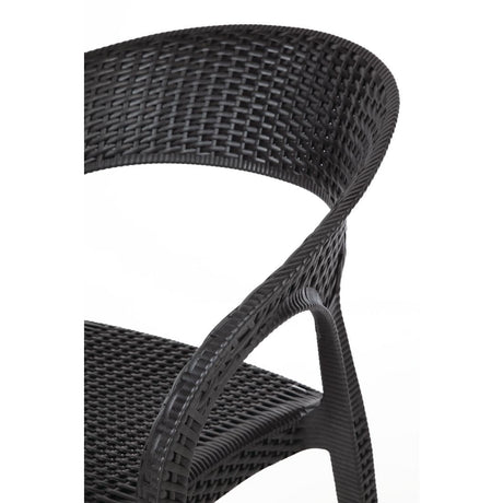 Bolero PP Rattan Wraparound Armchair Black (Pack 4) JD Catering Equipment Solutions Ltd