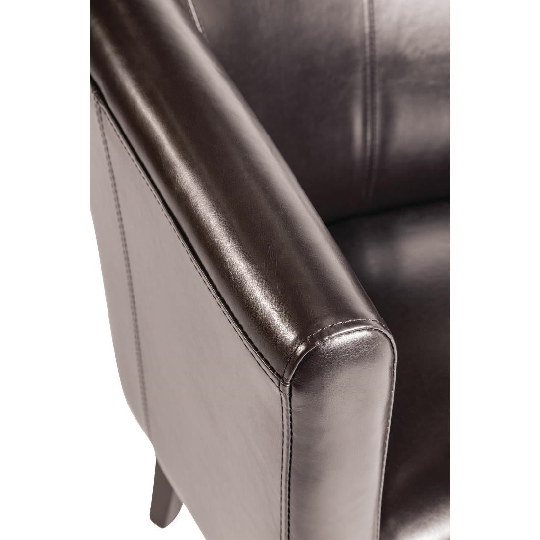 Bolero PU Leather Tub Armchair Dark Brown (Single) JD Catering Equipment Solutions Ltd