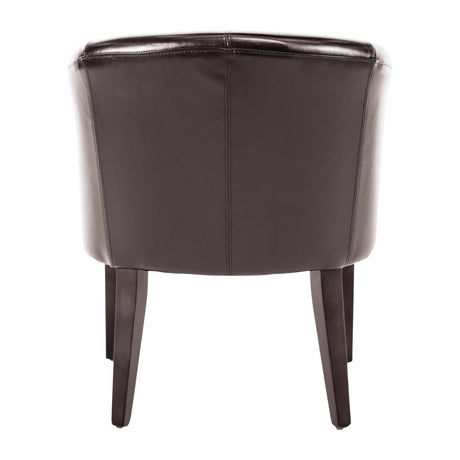 Bolero PU Leather Tub Armchair Dark Brown (Single) JD Catering Equipment Solutions Ltd