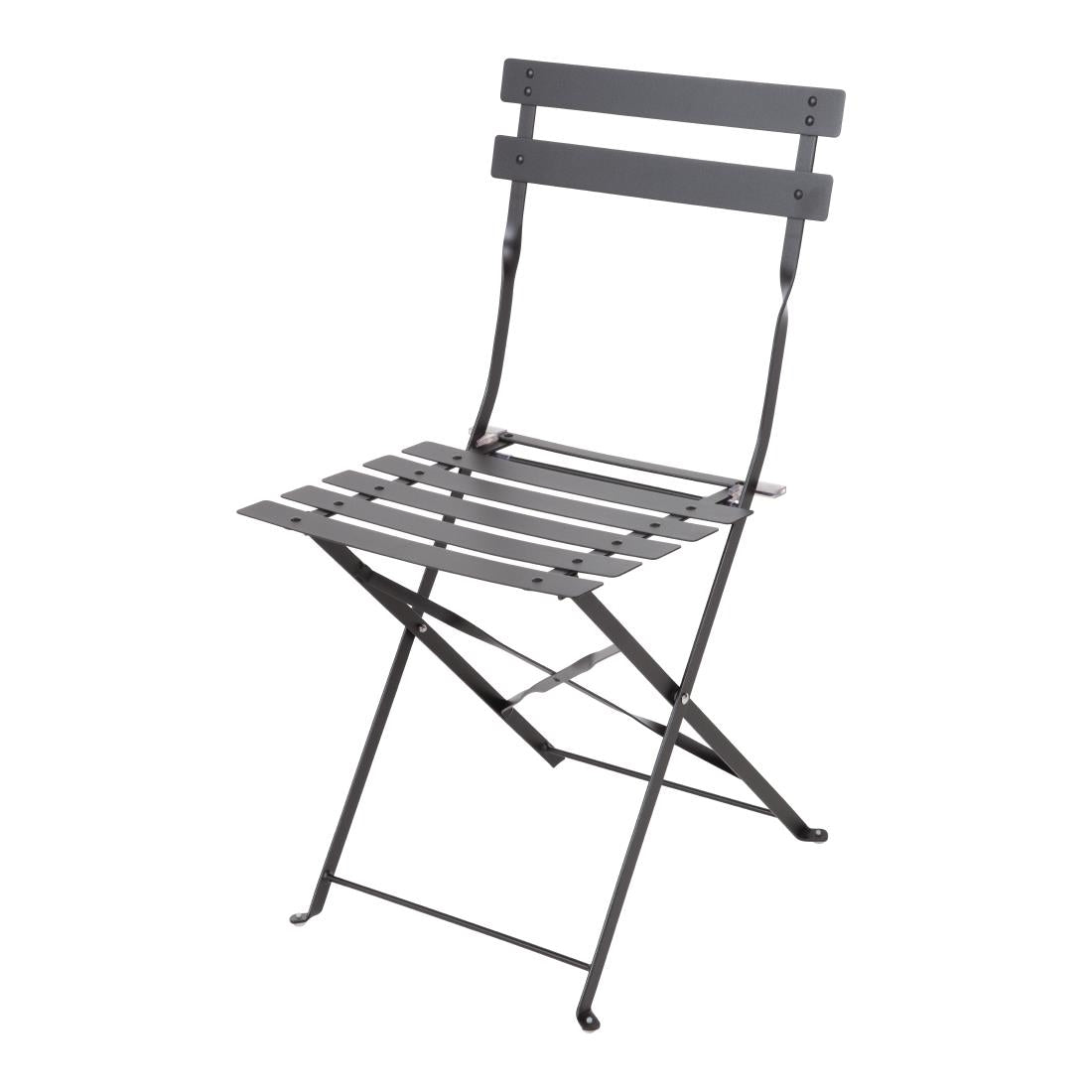 Bolero Pavement Style Steel Chairs (Pack of 2) JD Catering Equipment Solutions Ltd