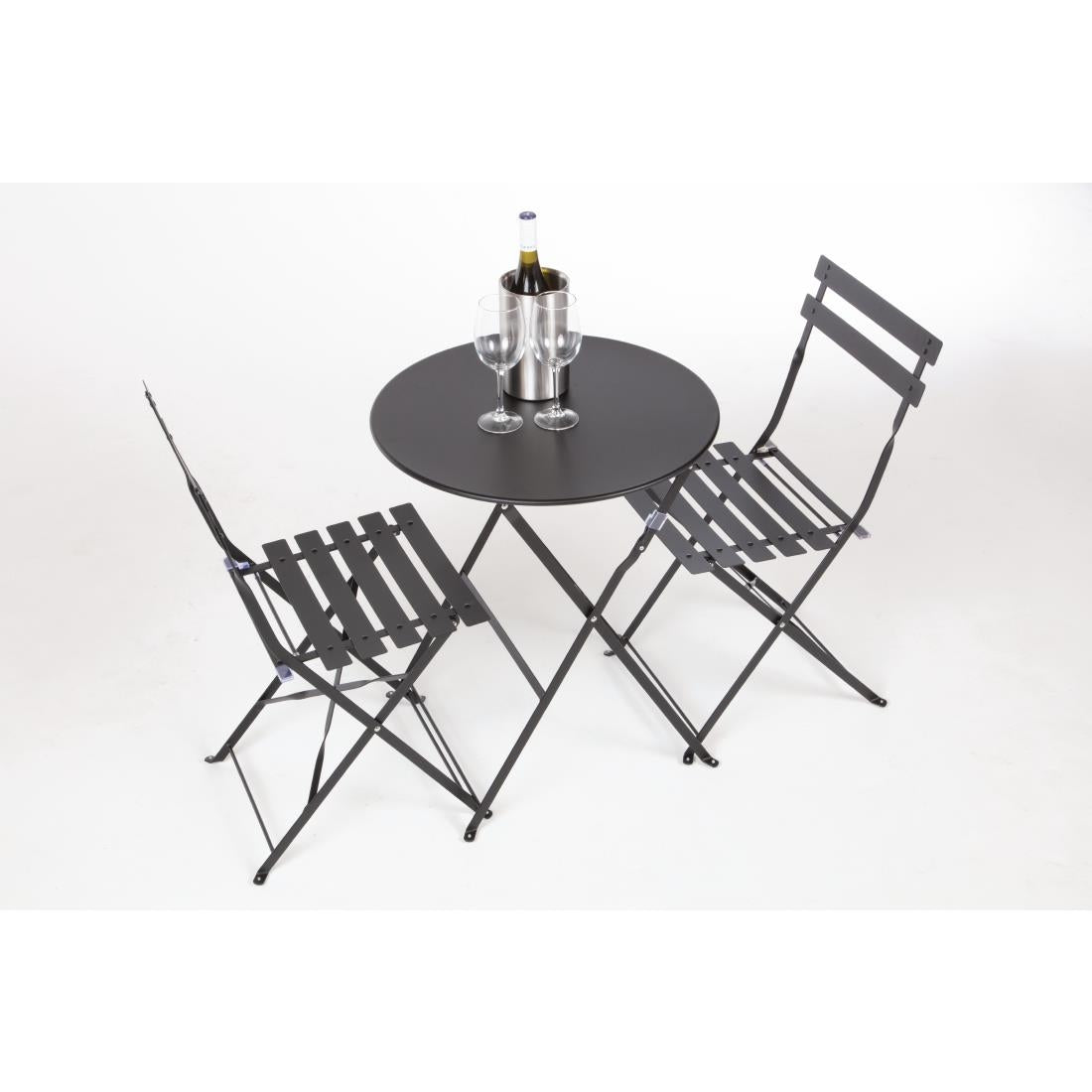 Bolero Pavement Style Steel Chairs (Pack of 2) JD Catering Equipment Solutions Ltd