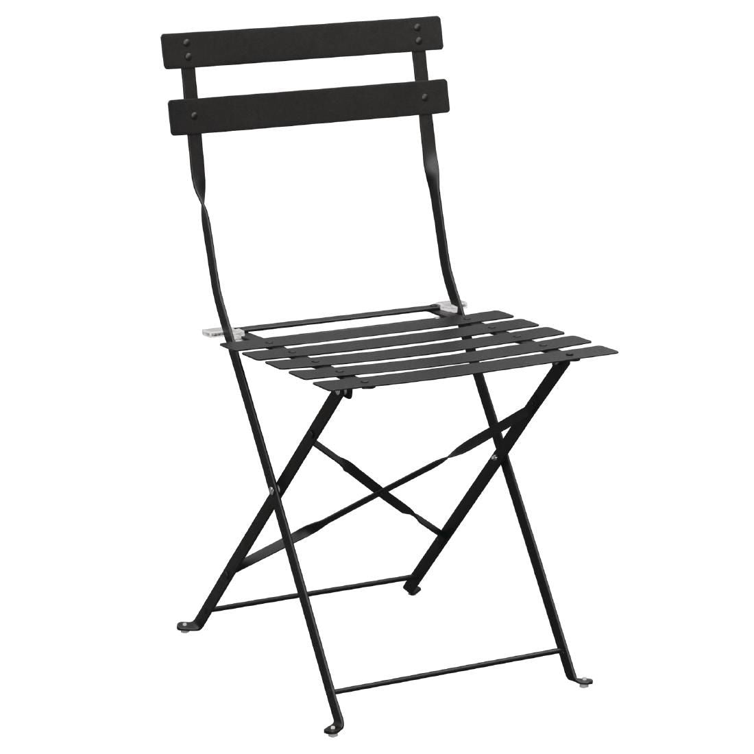 Bolero Pavement Style Steel Chairs (Pack of 2) JD Catering Equipment Solutions Ltd