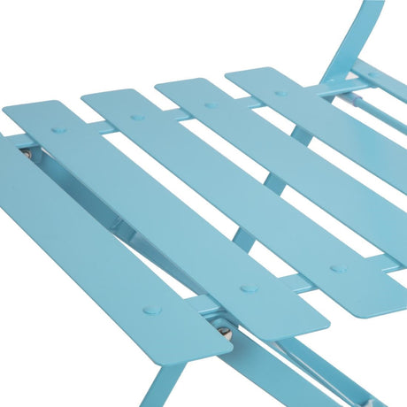 Bolero Pavement Style Steel Chairs Seaside Blue (Pack of 2) JD Catering Equipment Solutions Ltd