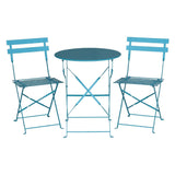 Bolero Pavement Style Steel Chairs Seaside Blue (Pack of 2) JD Catering Equipment Solutions Ltd