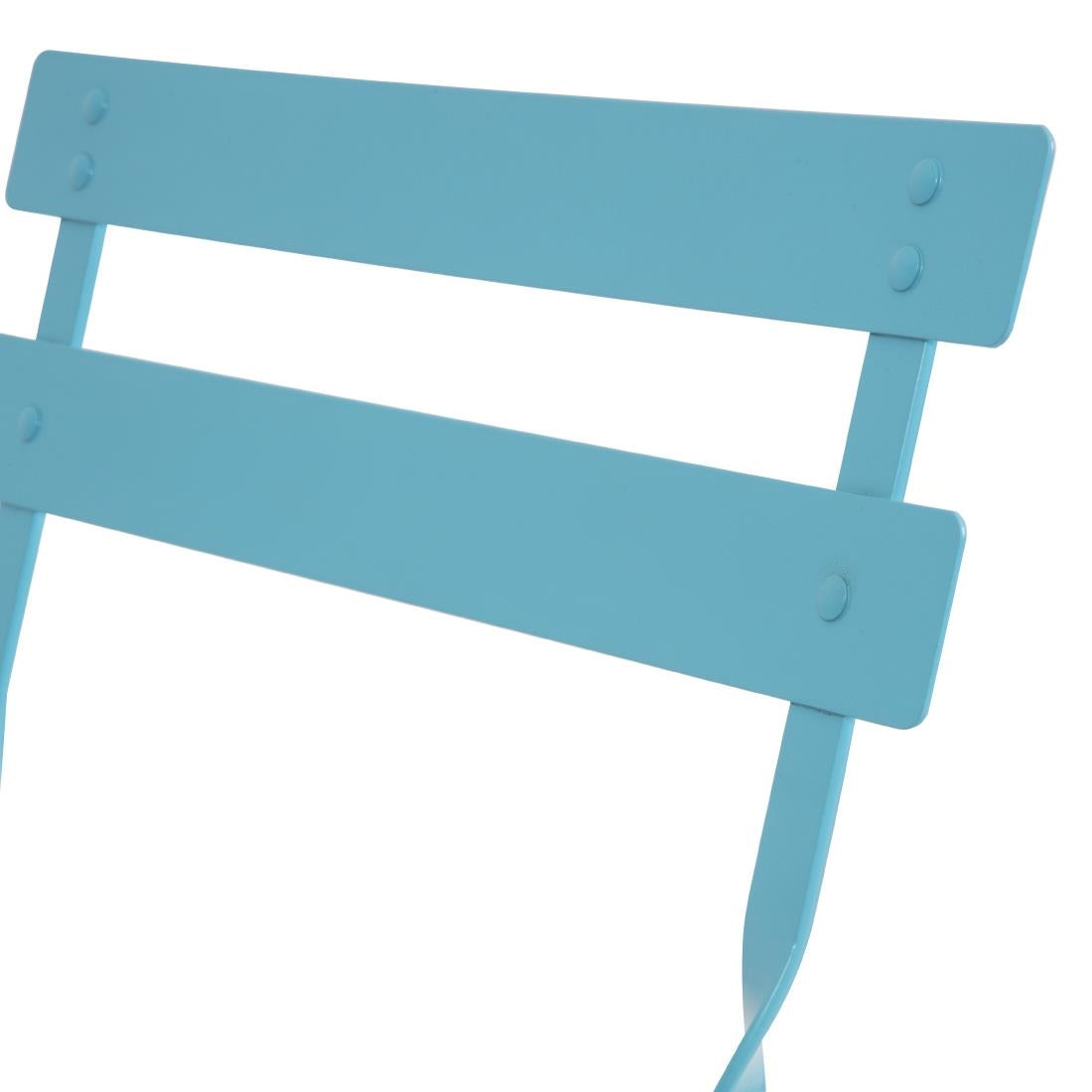 Bolero Pavement Style Steel Chairs Seaside Blue (Pack of 2) JD Catering Equipment Solutions Ltd