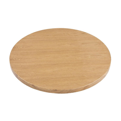 Bolero Pre-drilled Round Table Top Natural Ash Veneer 600mm JD Catering Equipment Solutions Ltd