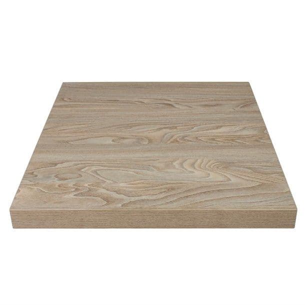 Bolero Pre-drilled Square Table Top Antique Natural 700mm JD Catering Equipment Solutions Ltd