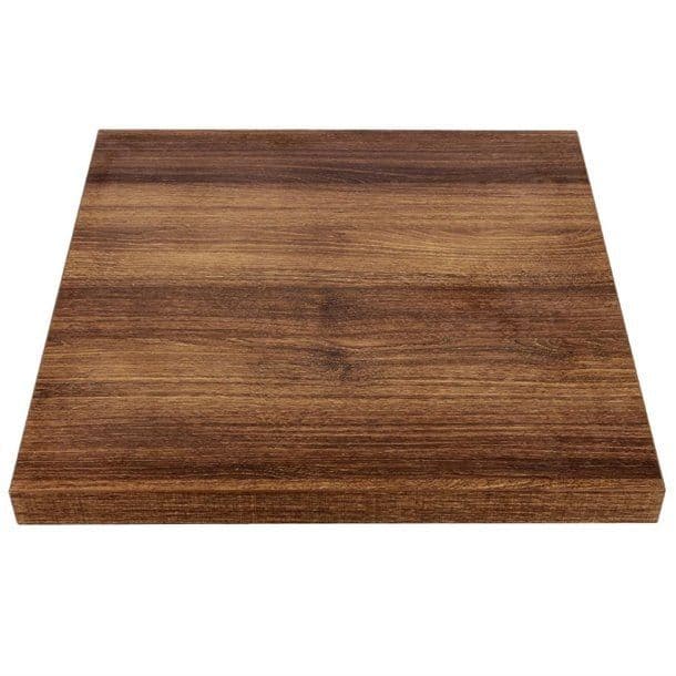 Bolero Pre-drilled Square Table Top Rustic Oak 600mm JD Catering Equipment Solutions Ltd