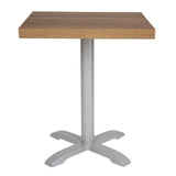 Bolero Pre-drilled Square Table Top Rustic Oak 700mm JD Catering Equipment Solutions Ltd