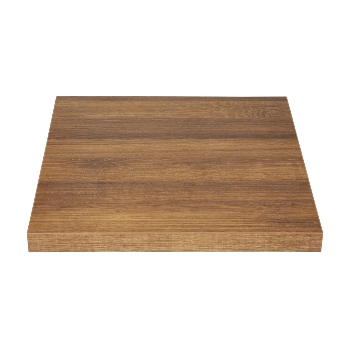 Bolero Pre-drilled Square Table Top Rustic Oak 700mm JD Catering Equipment Solutions Ltd