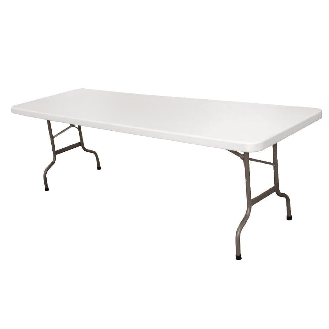 Bolero Rectangular Centre Folding Table White 8ft (Single) JD Catering Equipment Solutions Ltd