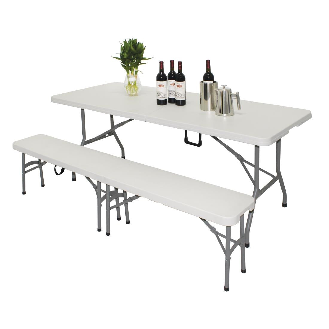 Bolero Rectangular Centre Folding Table White (Single) JD Catering Equipment Solutions Ltd