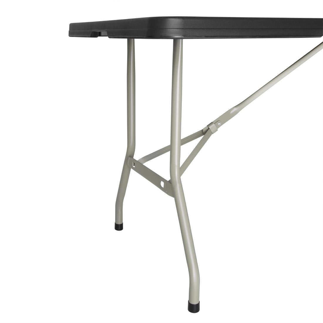 Bolero Rectangular Centre Folding Utility Table Black 6ft (Single) JD Catering Equipment Solutions Ltd