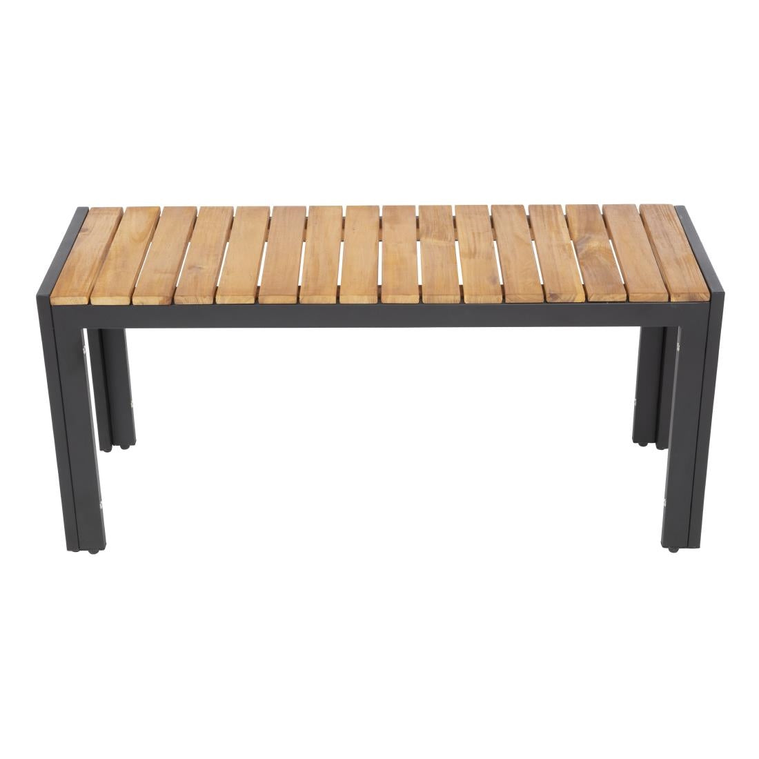 Bolero Rectangular Steel and Acacia Benches 1000mm (Pack of 2) JD Catering Equipment Solutions Ltd