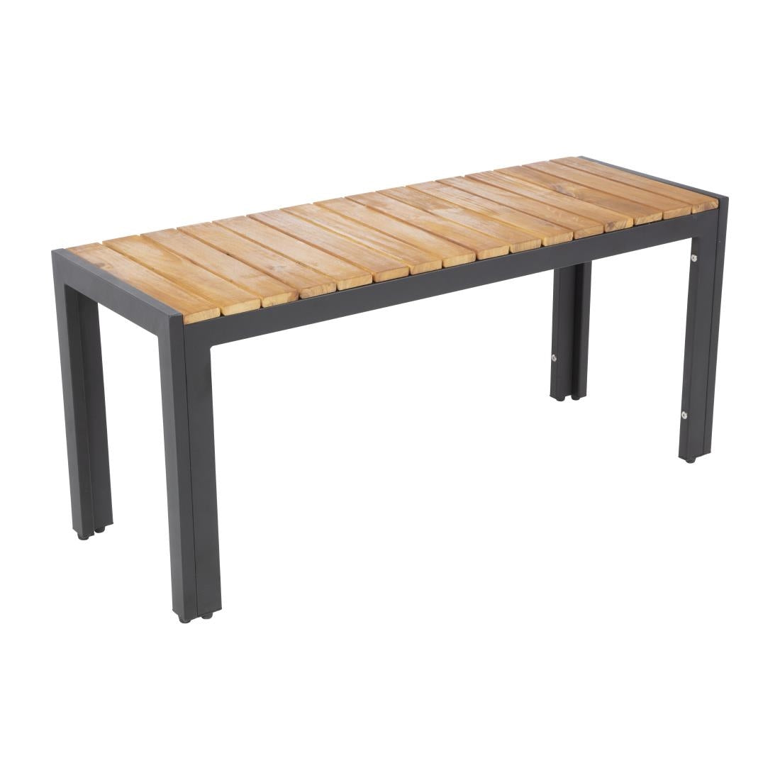 Bolero Rectangular Steel and Acacia Benches 1000mm (Pack of 2) JD Catering Equipment Solutions Ltd
