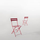 Bolero Red Pavement Style Steel Chairs (Pack of 2) JD Catering Equipment Solutions Ltd