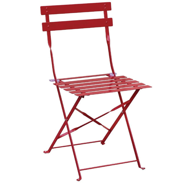 Bolero Red Pavement Style Steel Chairs (Pack of 2) JD Catering Equipment Solutions Ltd