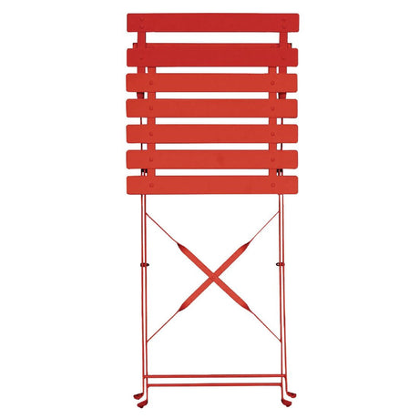 Bolero Red Pavement Style Steel Chairs (Pack of 2) JD Catering Equipment Solutions Ltd