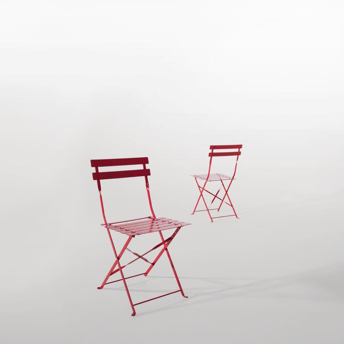 Bolero Red Pavement Style Steel Chairs (Pack of 2) JD Catering Equipment Solutions Ltd