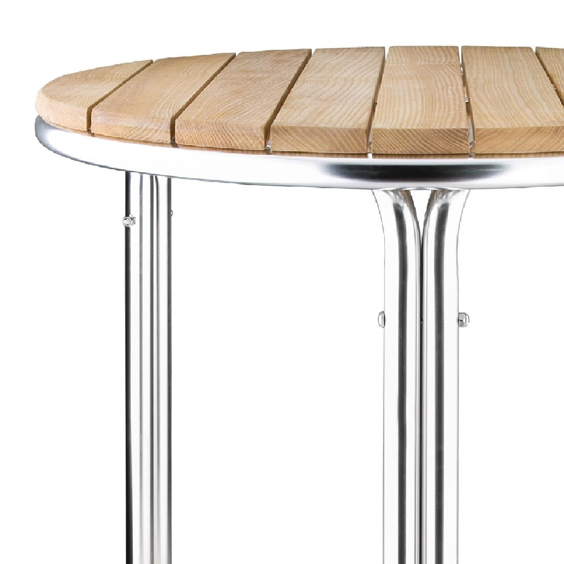 Bolero Round Ash and Aluminium Table 600mm JD Catering Equipment Solutions Ltd