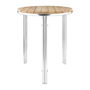 Bolero Round Ash and Aluminium Table 600mm JD Catering Equipment Solutions Ltd