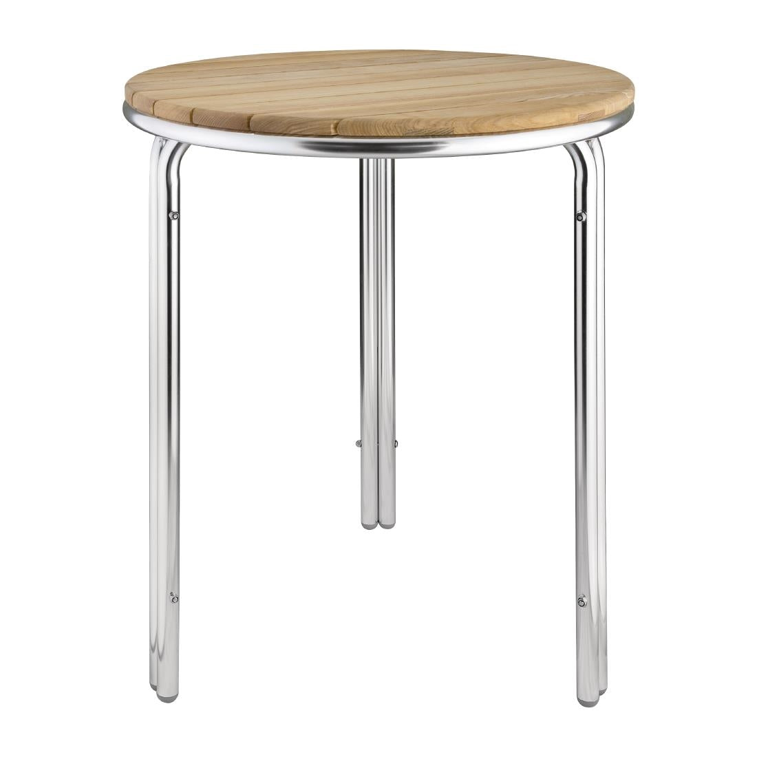 Bolero Round Ash and Aluminium Table 600mm JD Catering Equipment Solutions Ltd