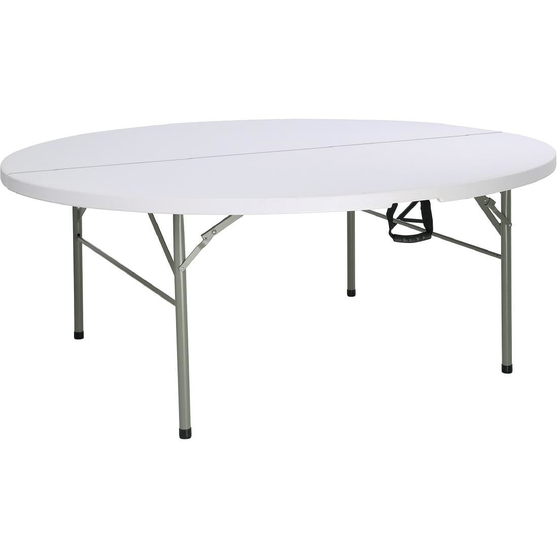 Bolero Round PE Centre Folding Table White 6ft (Single) JD Catering Equipment Solutions Ltd