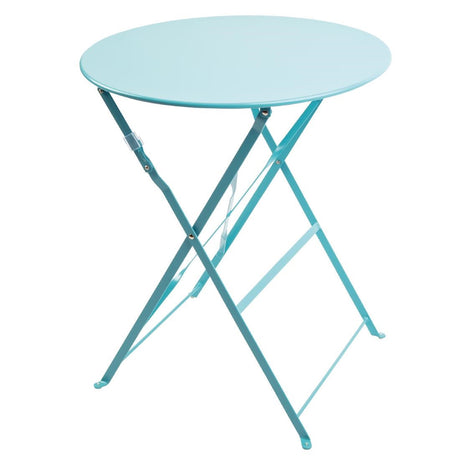 Bolero Seaside Blue Pavement Style Steel Table 595mm JD Catering Equipment Solutions Ltd