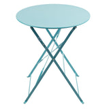 Bolero Seaside Blue Pavement Style Steel Table 595mm JD Catering Equipment Solutions Ltd