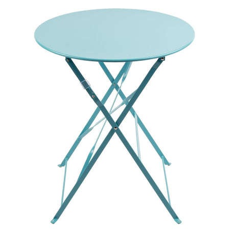 Bolero Seaside Blue Pavement Style Steel Table 595mm JD Catering Equipment Solutions Ltd