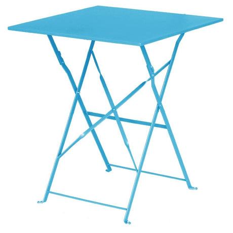 Bolero Seaside Blue Pavement Style Steel Table Square 600mm JD Catering Equipment Solutions Ltd