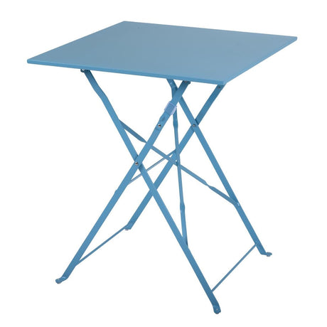 Bolero Seaside Blue Pavement Style Steel Table Square 600mm JD Catering Equipment Solutions Ltd