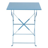 Bolero Seaside Blue Pavement Style Steel Table Square 600mm JD Catering Equipment Solutions Ltd