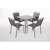 Bolero Slatted Steel Side Chairs Grey (Pack of 4) JD Catering Equipment Solutions Ltd