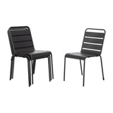 Bolero Slatted Steel Side Chairs Grey (Pack of 4) JD Catering Equipment Solutions Ltd