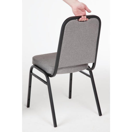 Bolero Square Back Banquet Chairs Black & Grey (Pack of 4) JD Catering Equipment Solutions Ltd