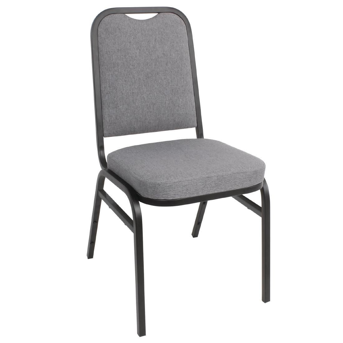 Bolero Square Back Banquet Chairs Black & Grey (Pack of 4) JD Catering Equipment Solutions Ltd