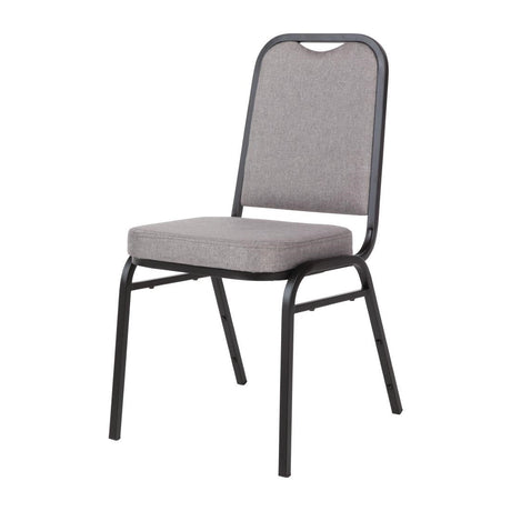 Bolero Square Back Banquet Chairs Black & Grey (Pack of 4) JD Catering Equipment Solutions Ltd