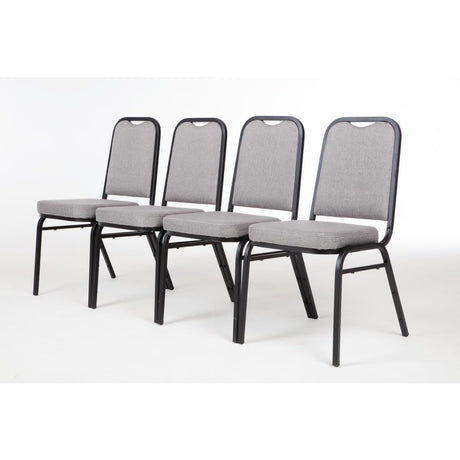 Bolero Square Back Banquet Chairs Black & Grey (Pack of 4) JD Catering Equipment Solutions Ltd