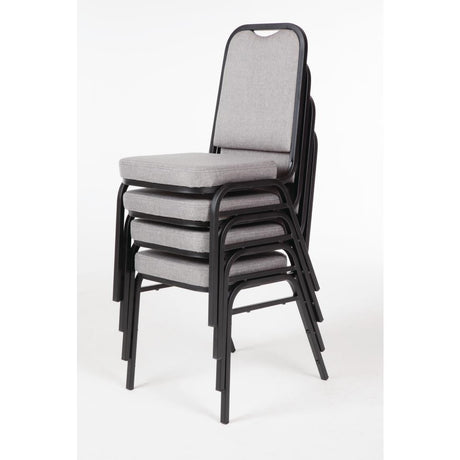 Bolero Square Back Banquet Chairs Black & Grey (Pack of 4) JD Catering Equipment Solutions Ltd