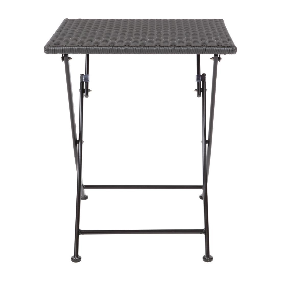 Bolero Square PE Wicker Folding Table Black 600mm (Single) JD Catering Equipment Solutions Ltd